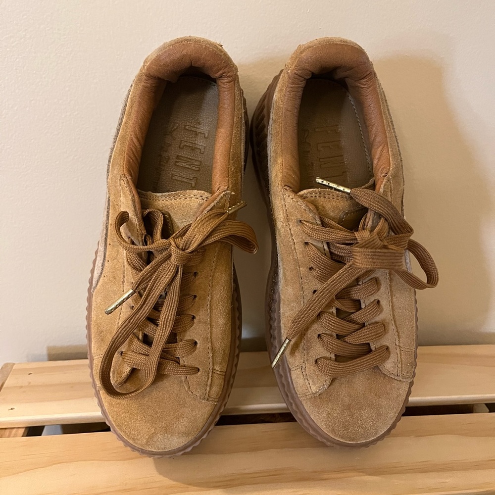 Rihanna Puma Fenty Suede Platform Sneaker In Golden B… Gem